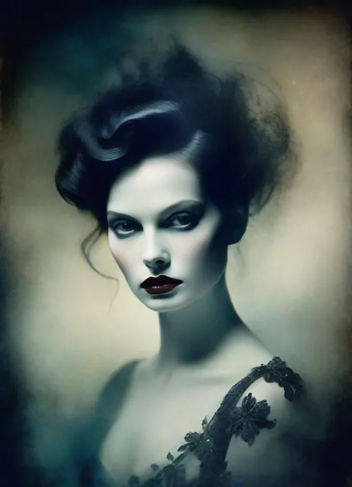 Prompt: The pretty mysterious woman with beautiful face, art by  Paolo Roversi, Thomas Ruff, Cristobal Balenciaga, Monia Merlo, Nelleke Pieters, Elger Esser. Night Foggy Empty street background, rim lighting reflection, 3d, watercolors and ink, beautiful, fantastic view, extremely detailed, intricate, best quality, highest definition