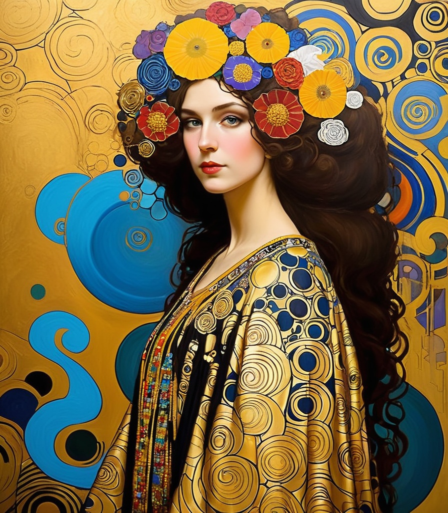 Prompt: gustav klimt's graffiti goddess 