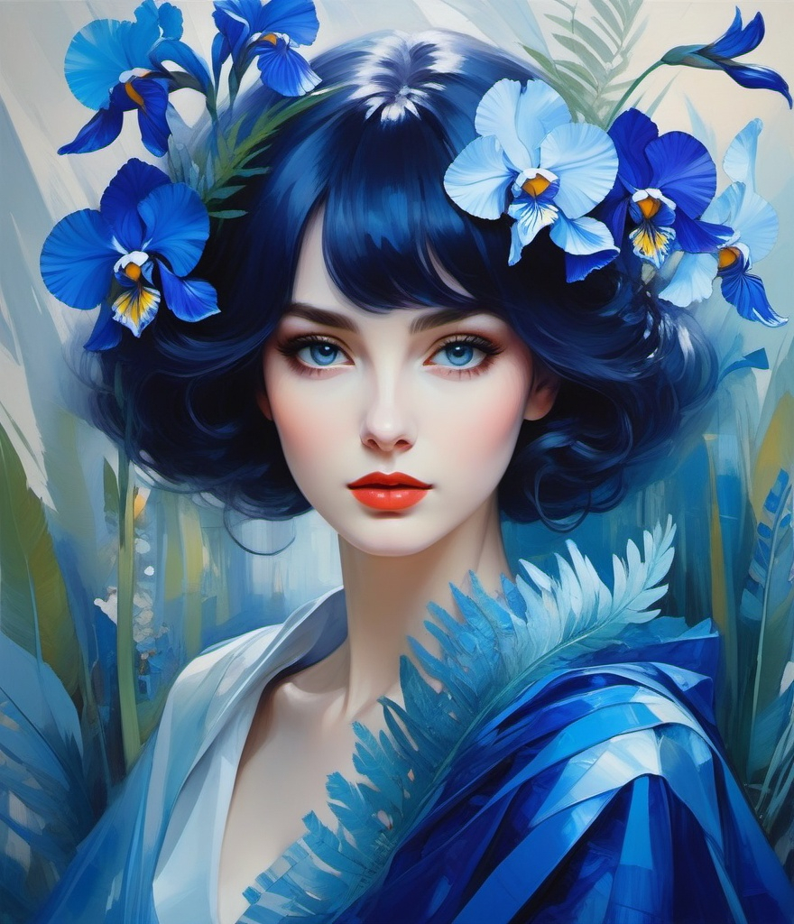 Prompt: Immaculate incomparable Isabel, impeccable impressive imagination, illusion illustration, icy eyes, indigo, iris, imperial blue, ivory, Idyllic image, iridescent Iryna Yermolova, Irina Ionesco, Iris Scott, Inez and Vinoodh, Ivan Chermayeff, Fern Isabel Coppedge