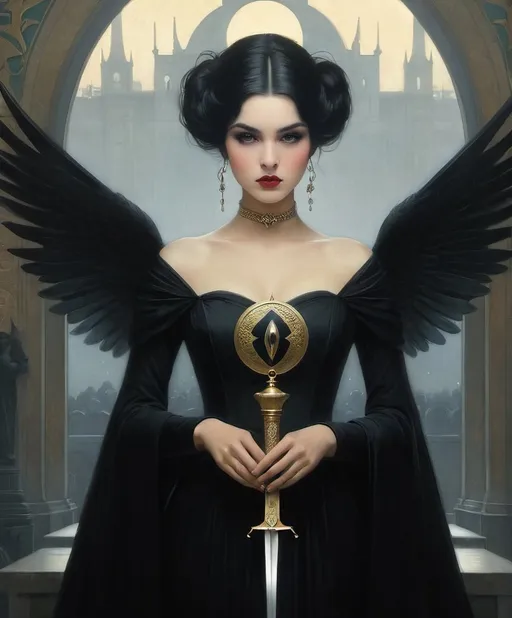 Prompt: Your words are like a thousand daggers to her heart, her eyes hides the sorrow, Pal Szinyei Merse, tom Bagshaw, Theophile Steinlen