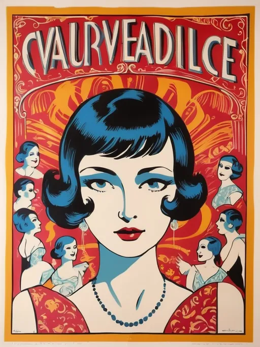 Prompt:  vaudeville imperatrice, neo-fauvist screenprint. Beautiful, extremely detailed 