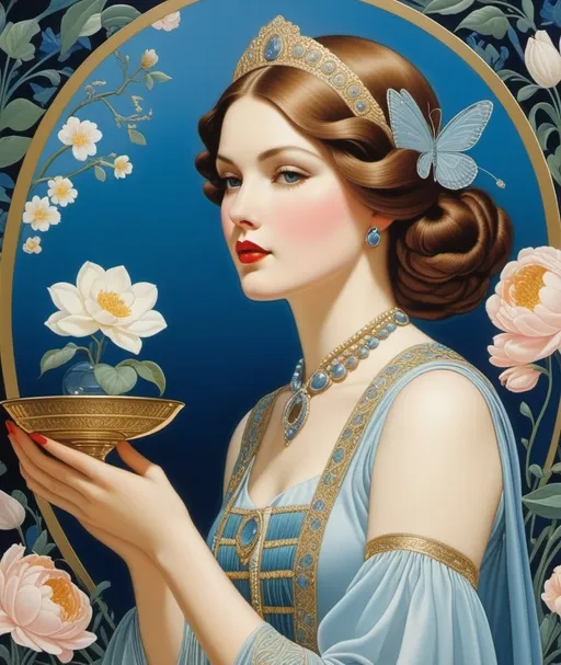 Prompt: She is more than what she became, she desires to seek something beyond  this wasteful life of duty, don't be afraid, fulfill your potential of good and beauty, Jocelyn Hobbie, Bela Kadar, Ruth Sanderson, Michael Hutter, Anna Sui, Howard Arkley, Morris Hirshfield, John Anster Fitzgerald