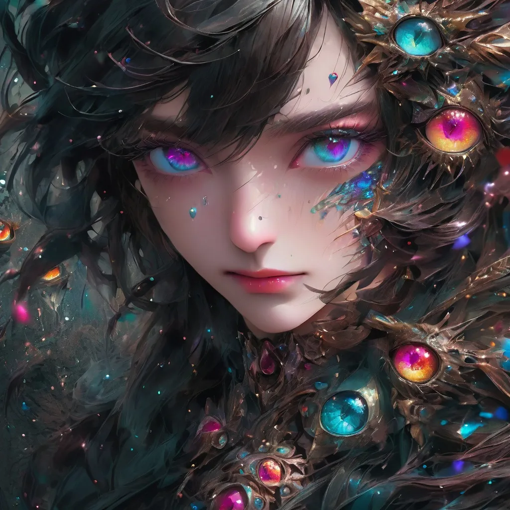 Prompt: glitter eyes. professional portrait, detailed matte painting, deep color, fantastical, intricate detail, splash screen, complementary colors, fantasy concept art,