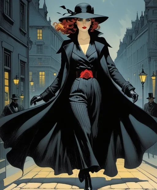 Prompt: Her dark side is winning the fight for her heart and mind, the shadow she cast is getting bigger and scarier, do anybody can see her struggling?, style by Paul Lung, Theophile Steinlen, Tony Moore, Thomas Saliot