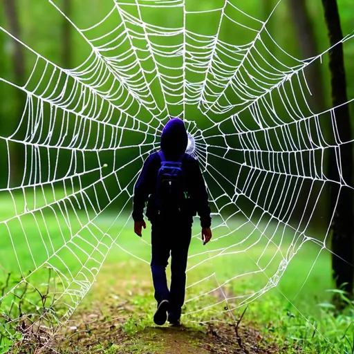 Prompt: walking in a spiderweb at 963 Hz Frequency, bentowhat? 