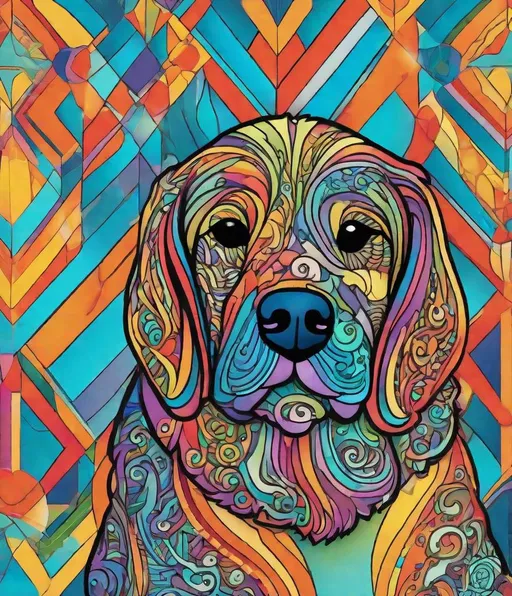 Prompt: Design a whimsical dog doodle with expressive line art. Enhance the doodle with chalcedony-colored lighting techniques, photonegative refractograph creating a captivating play of shadows and highlights that brings the artwork to life. 