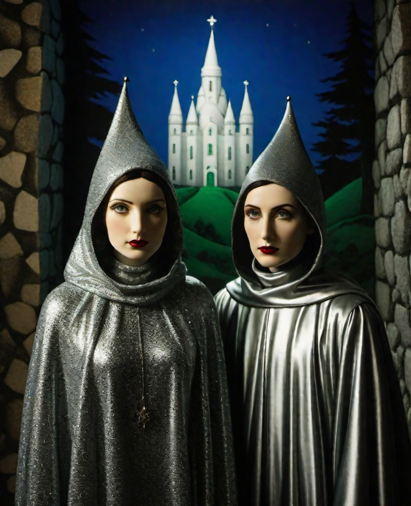 Prompt: the bifrost watchers of enoch in fornasetti style, by laurie simmons 