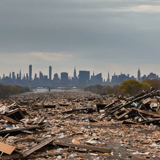 Prompt: NYC Skyline with debris
