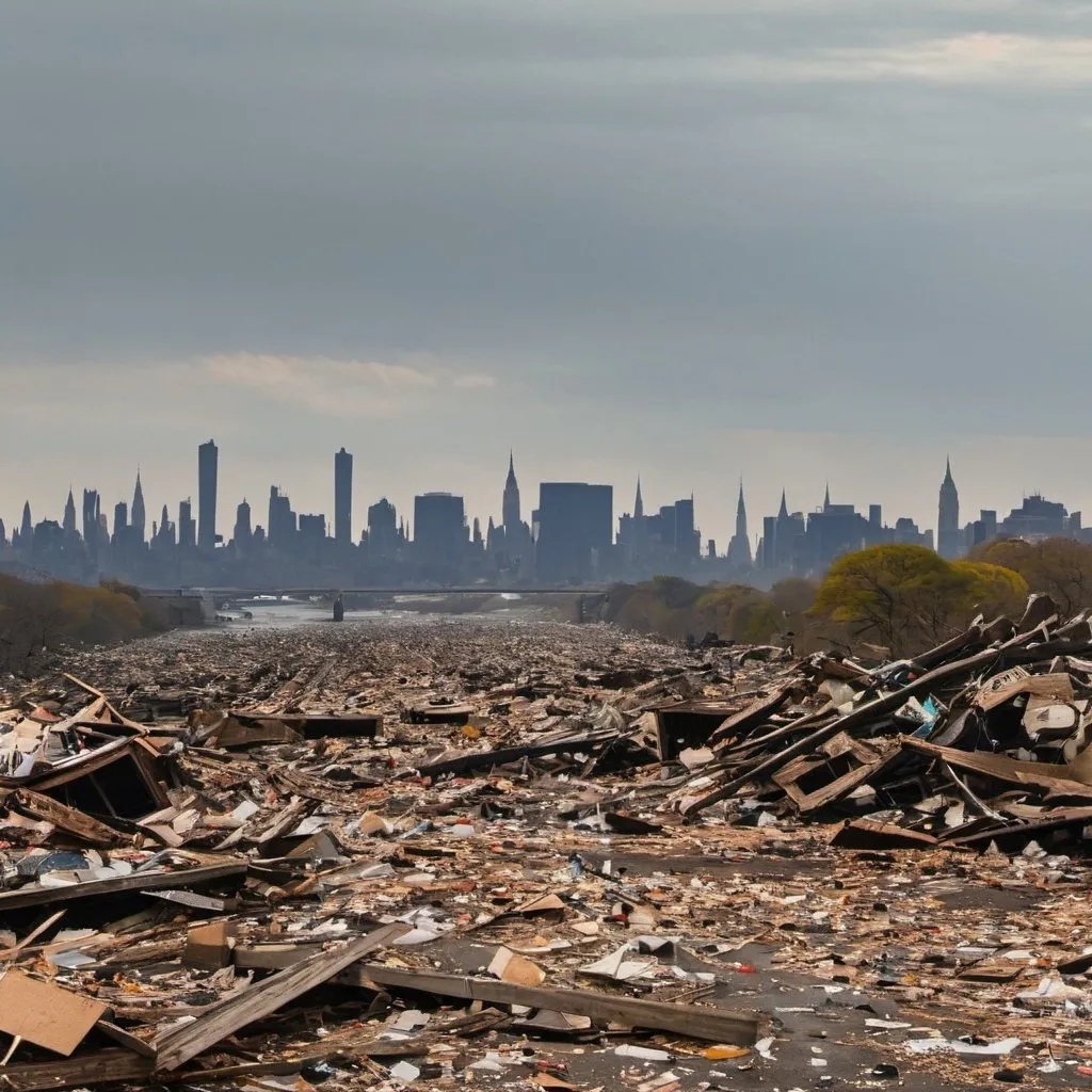 Prompt: NYC Skyline with debris