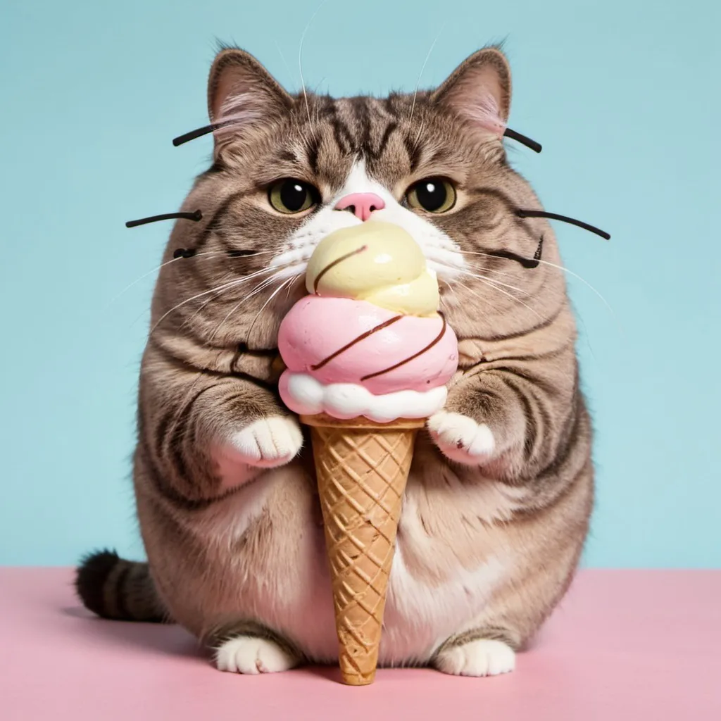 Pusheen holding ice cream hotsell