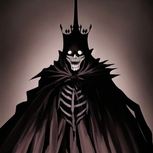 Prompt: Dark Skeletal mage king


