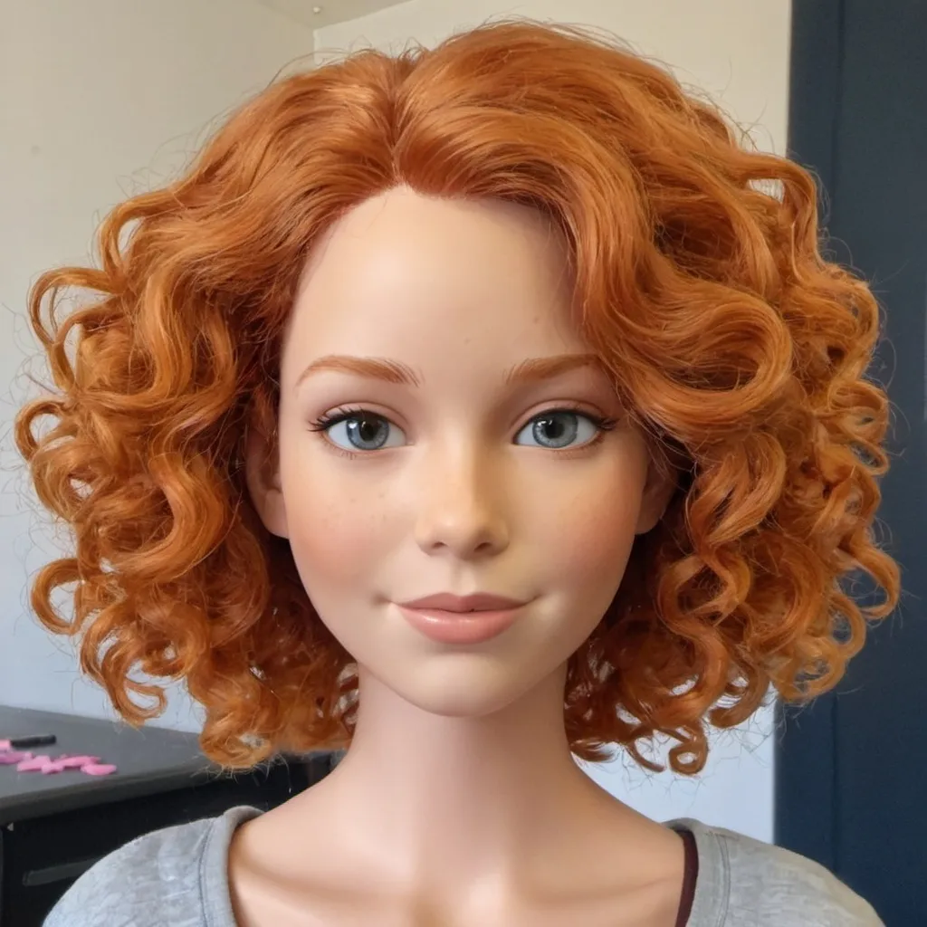 Prompt: Crée moi une olivia avec les cheveux roux et bouclé