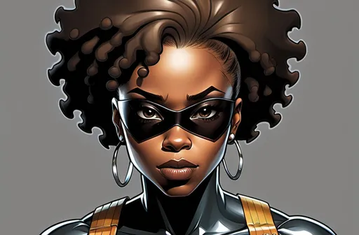 Prompt: boondocks style, black superhero woman, beautiful, high detail