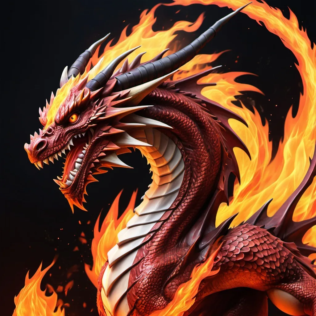 Prompt: Create an image of fire dragon