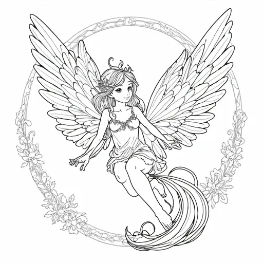 Prompt: fairy phonix flying, 2d, pixel for embroidery