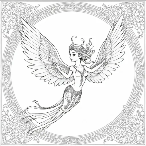 Prompt: fairy phonix flying, 2d, pixel for embroidery, persian art