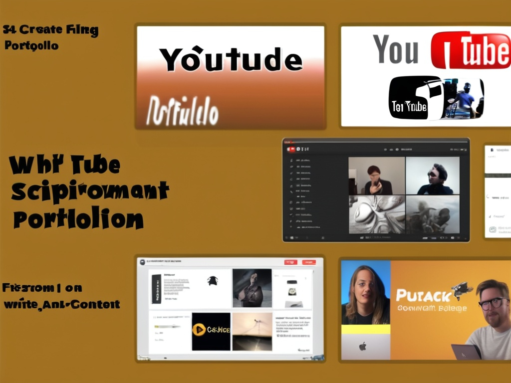 Prompt: create a portfolio image for a youtube scriptwriter, and write top notch content creation on it