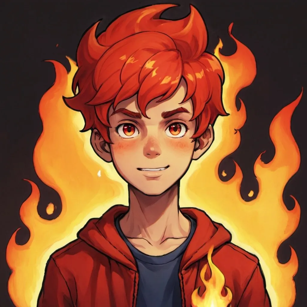 Prompt: Fire boy