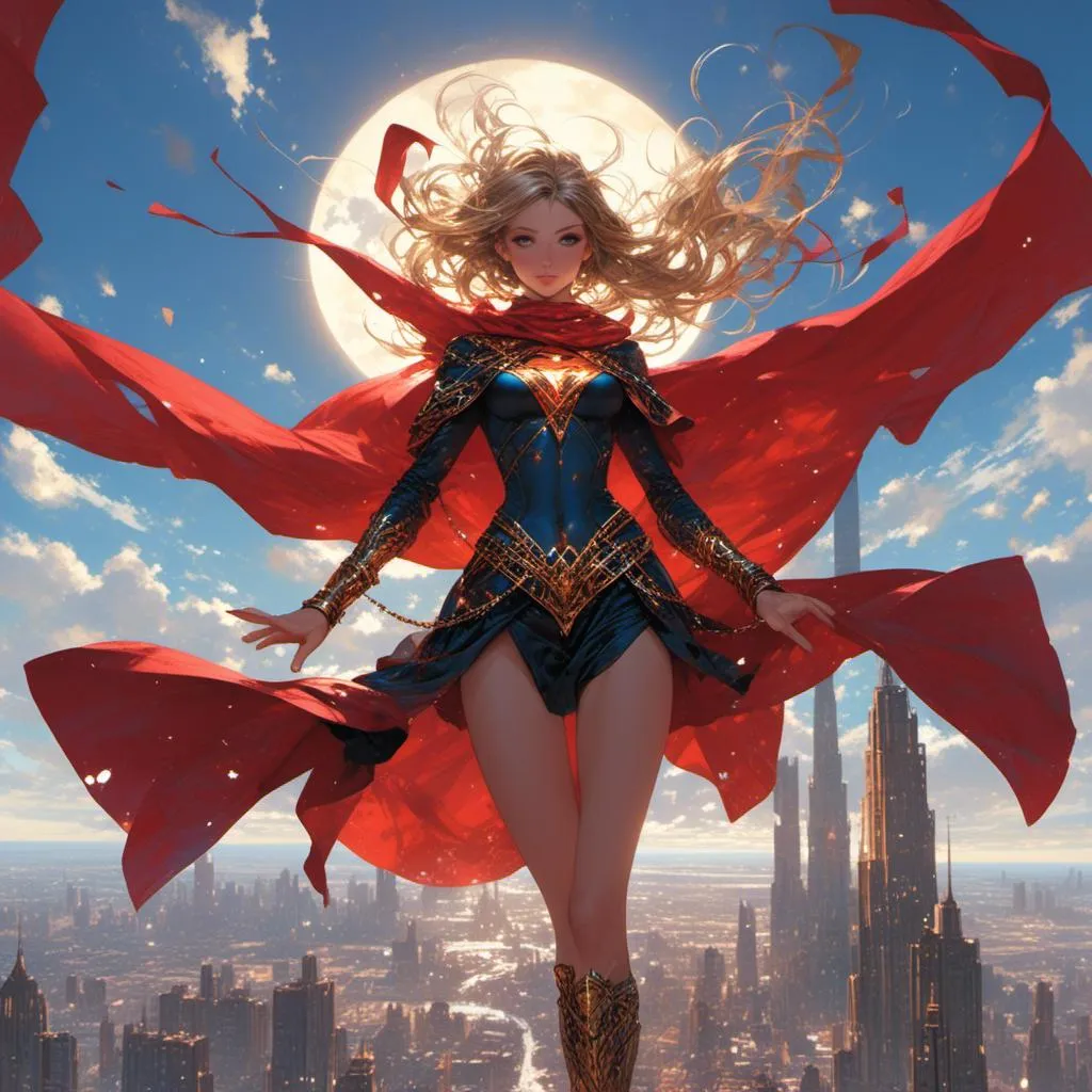 Prompt: <mymodel>  supergirl fly