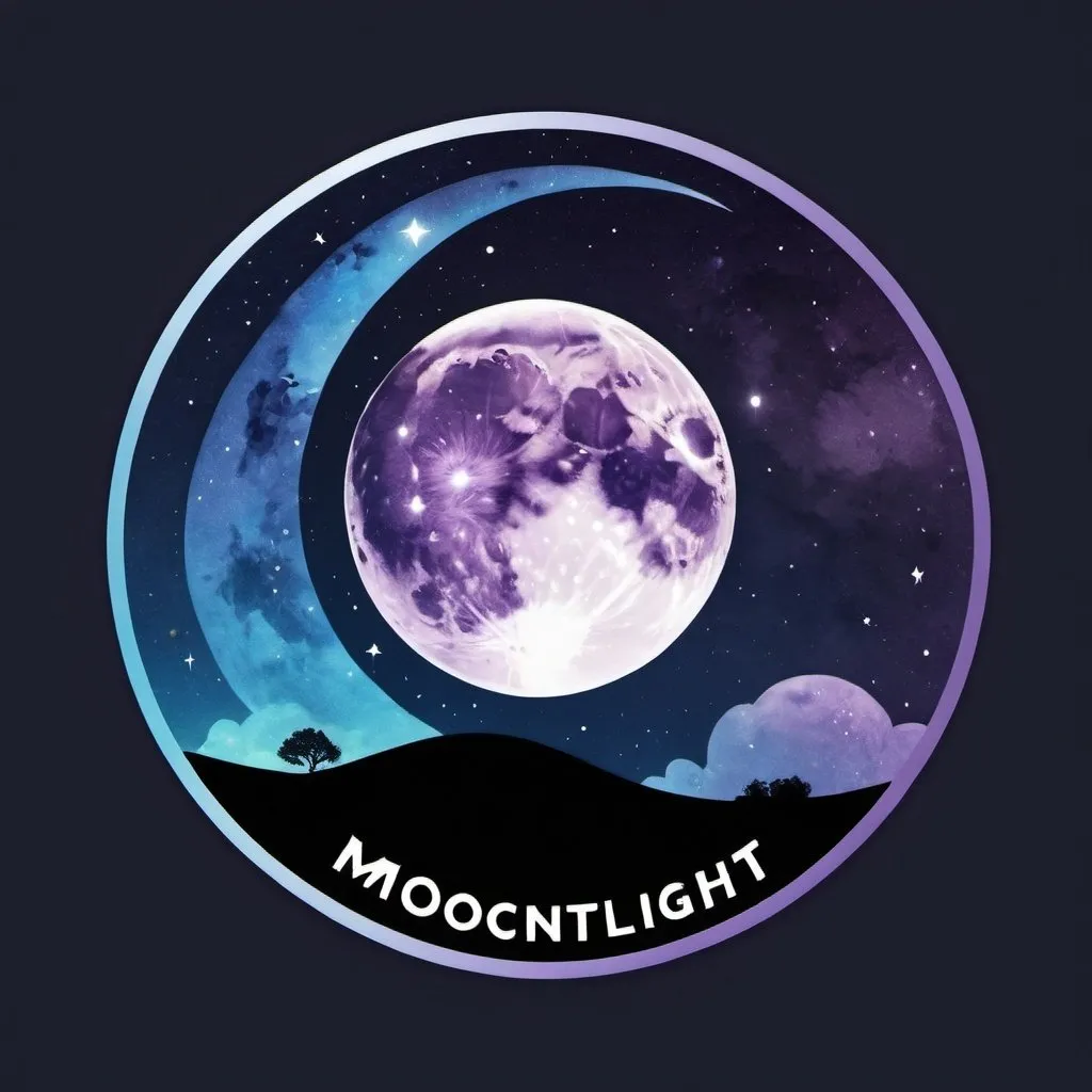 Prompt: Moonlight logo with galaxy
