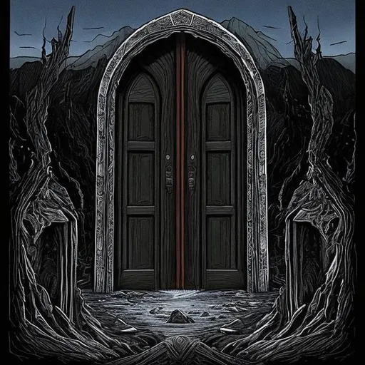 Prompt: And here’s an ode to the riddle of doors
Near the mountainside
Where fear fulfilled, blood was spilled
And wash our dark collide