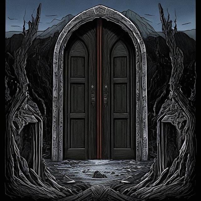 Prompt: And here’s an ode to the riddle of doors
Near the mountainside
Where fear fulfilled, blood was spilled
And wash our dark collide