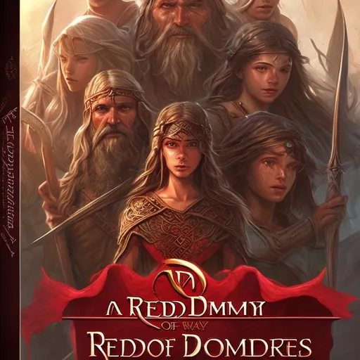 Prompt: A cover for an epic fantasy novel called, "Red Summer: Riddle of Doors"
Super detailed well done faces photorealistic