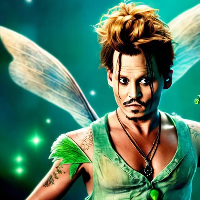 Prompt: Johnny depp as tinkerbell