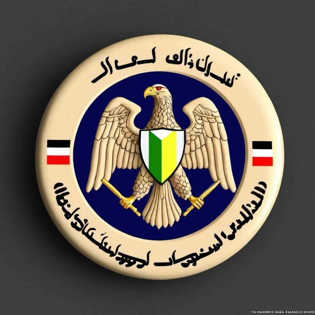 Prompt: make a badge for the iraqi goverment [ the name of the thing im making is  United Safety of Iraq ] make sure to put the name and bend it on the badge and make sure to have the iraqi flag and with the eagel ] do note majke it look ai make it loke like an imagde

