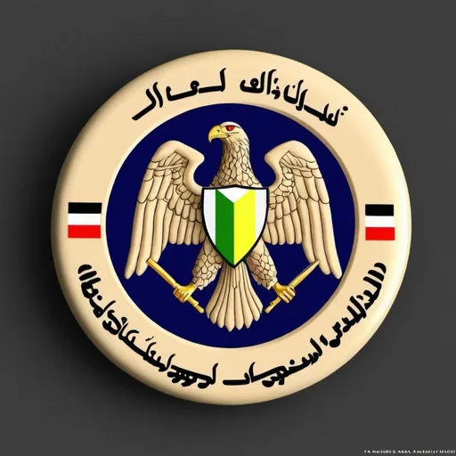 Prompt: make a badge for the iraqi goverment [ the name of the thing im making is  United Safety of Iraq ] make sure to put the name and bend it on the badge and make sure to have the iraqi flag and with the eagel ] do note majke it look ai make it loke like an imagde

