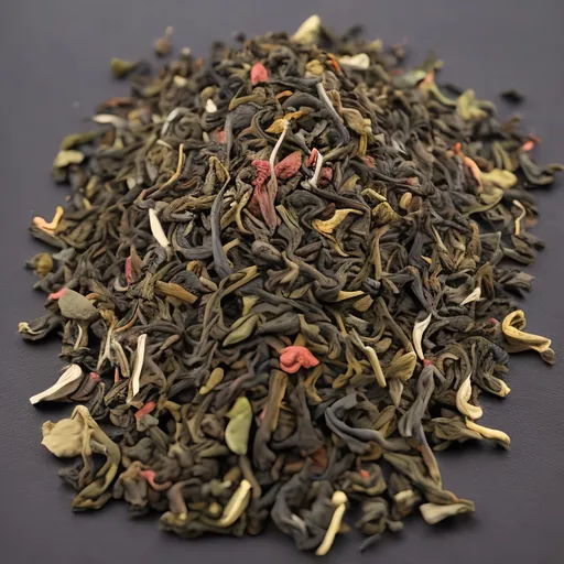 Prompt: tea infused with art tea field