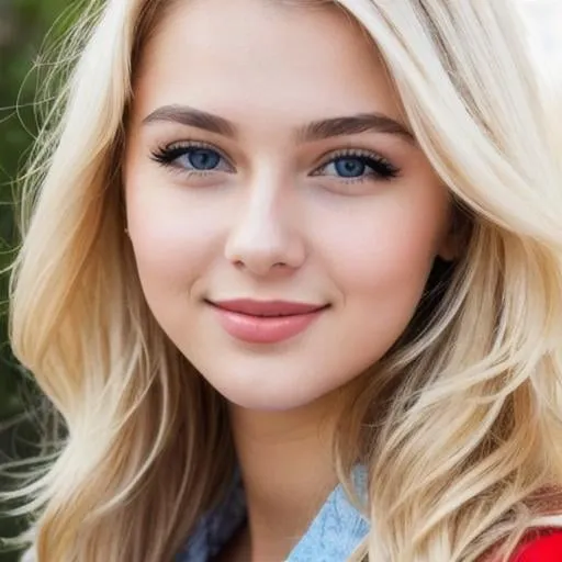 Prompt: Beautiful Russian girl, 20 years old, young, innocent and cheerful, detailed face, blonde hair, hyperrealistic 