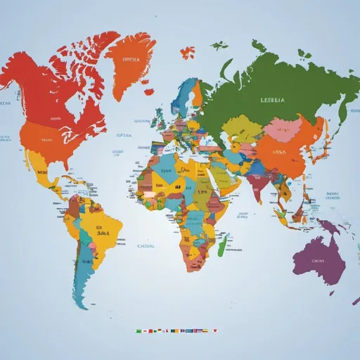 Prompt: Official currencies of countries on the world map, colorful