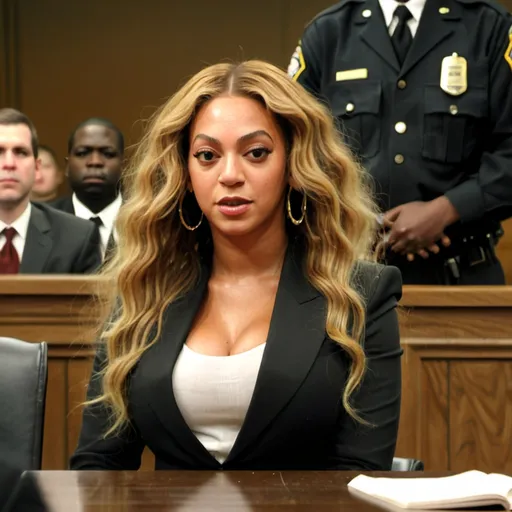 Prompt: Beyonce in a court