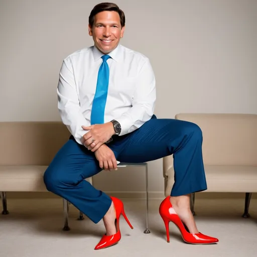 Prompt: Ron DeSantis wearing high heels