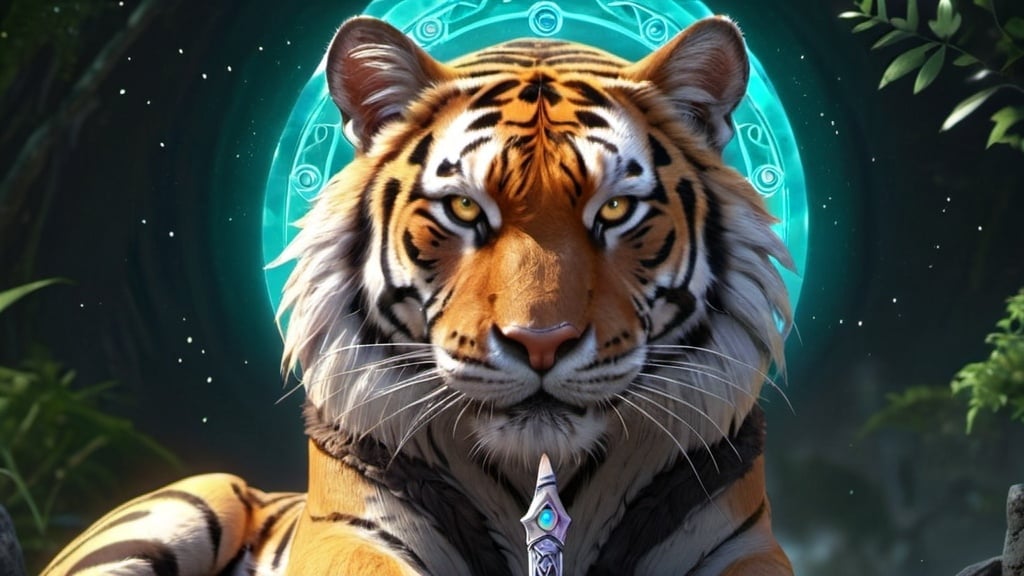 Prompt: fantasy sword art goddess earth chakras tiger high detailed 4k
