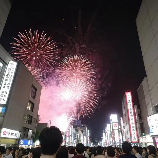 Prompt: Fogos de artificio em shibuya