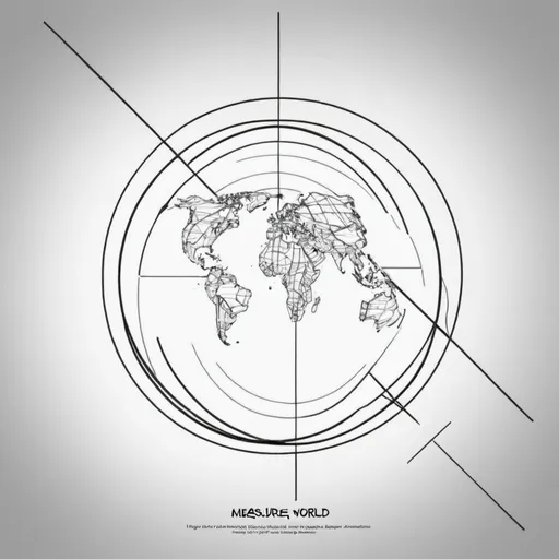 Prompt: I am looking for a very simple image son siting of just lines that represents the phrase " Measure the World" keep the concept semi abstract 



