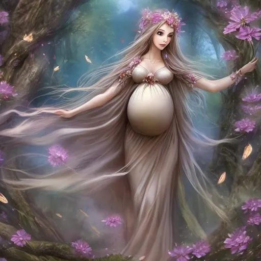 Prompt: 
Erisel Flower Song
Pregnant Female Wood ElfSorcerer 1
