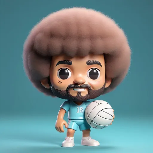 Prompt: Tiny cute bob ross toy, 
fuzzy hair, dressed as a volleyball coach, soft smooth 
lighting, soft pastel 
colors, skottie young, 
3d blender render, 
polycount, modular 
constructivism, pop 
surrealism, physically 
based rendering, 
square image
