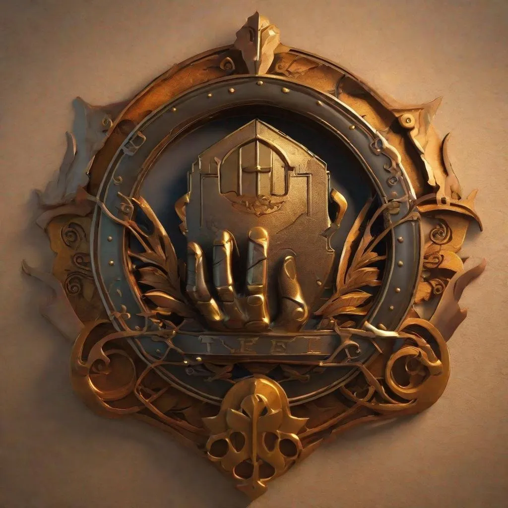 Prompt: The family crest of a fantasy house  with a silhouette of a clenched fist, iron hand, humble, modest, light steampunk fantasy, dnd, artstation, octane render, cgsociety, HDR, UHD, 64k, best quality