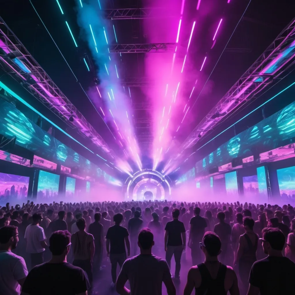 Prompt: dynamic futuristic music festival