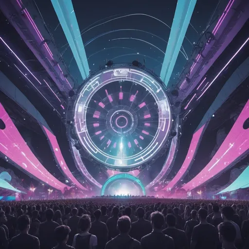 Prompt: dynamic futuristic music festival