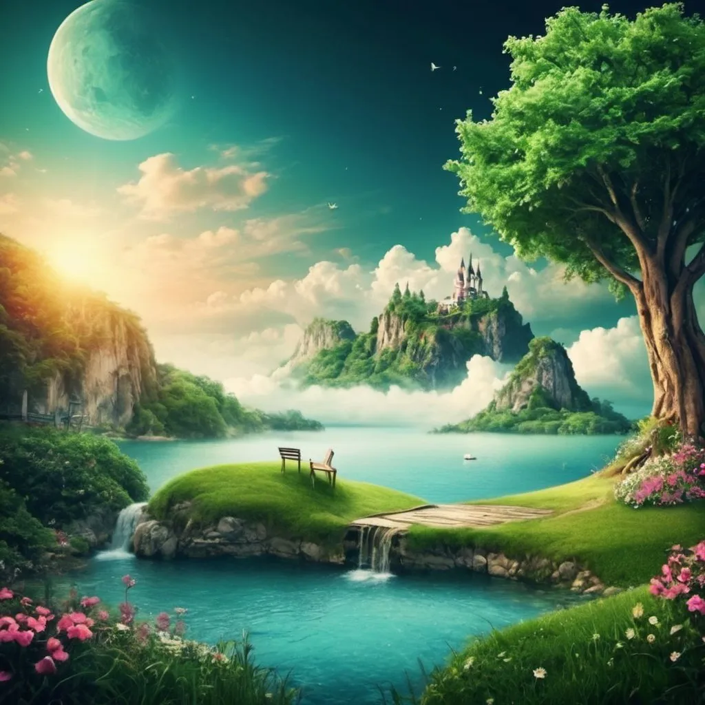 Prompt: Dreamland for backround image for quotes