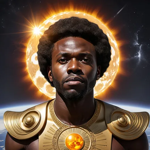 Prompt: Solar Savior black man