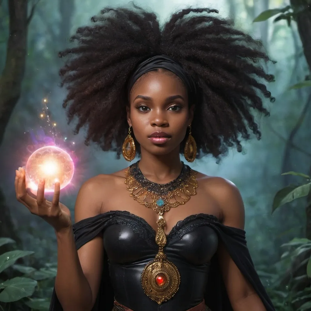 Prompt: Magic Wonderer black woman