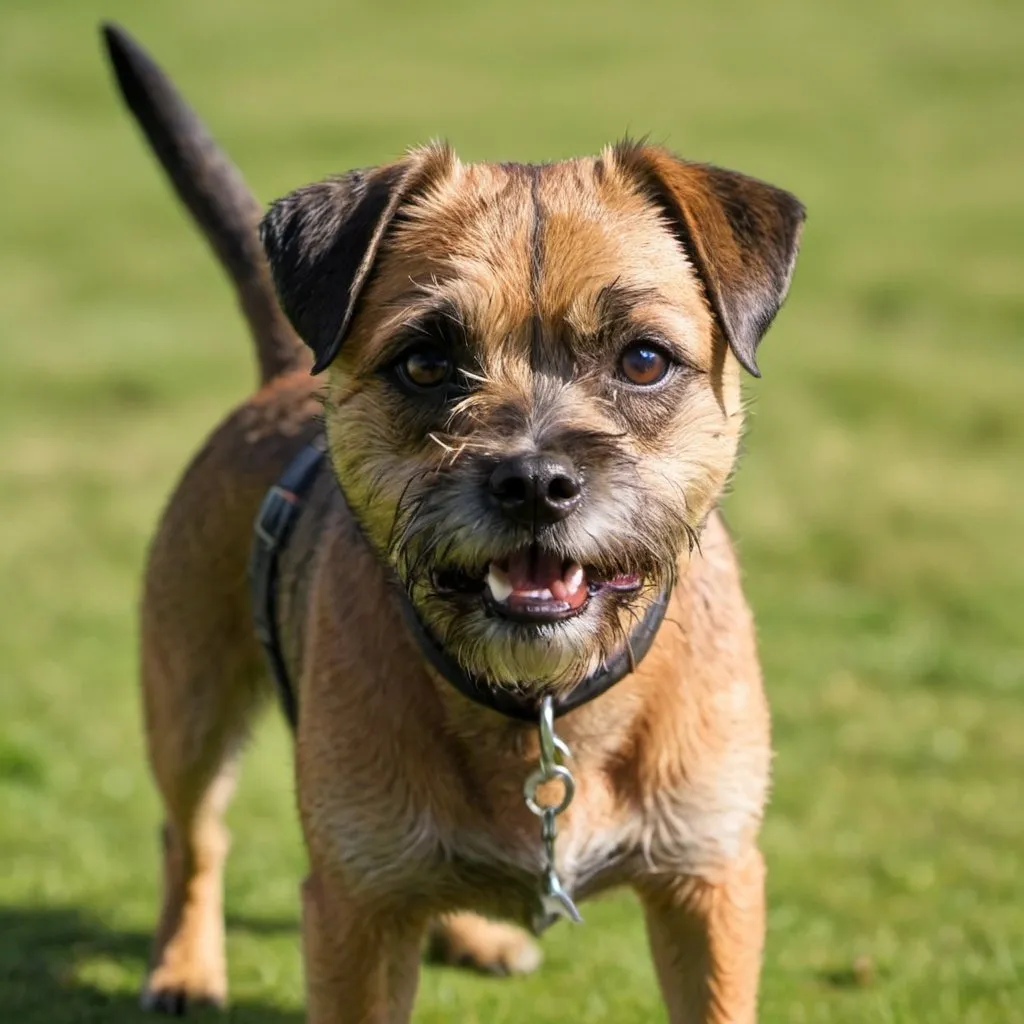 Prompt: A border terrier dog