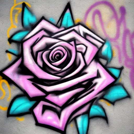 Prompt: Rose drawn in graffiti

