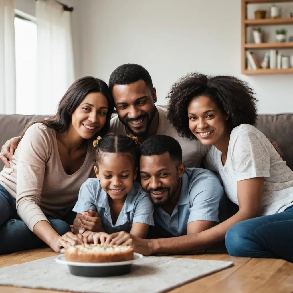 Prompt: A family enjoying time together at home