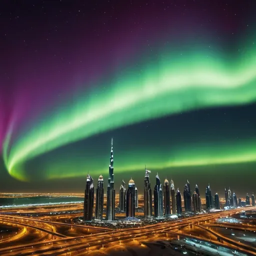 Prompt: Northern lights Dubai 